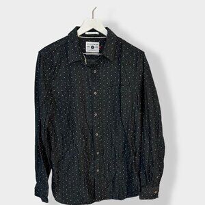 Cactusman Black Polkadot Slim Fit Button‎ Down Shirt M
